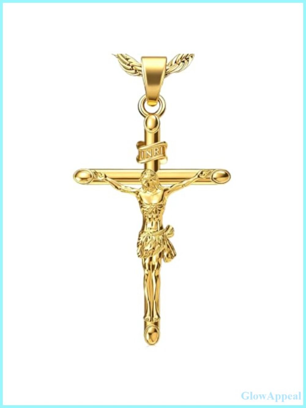 14K Gold Plated Crucifix Pendant Necklace Charm Religious Gift